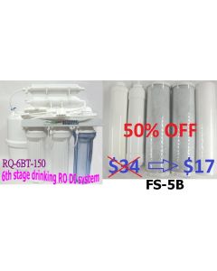 RQ-6BT-150+5 150G 6stage Reverse Osmosis with Tank +5pc Filters